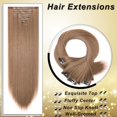 thumbnail image 4 of MY-LADY 26Inches 8Pcs/Set 18 Clips in Hair Extensions Straight Hairpieces Heat Resistant Synthetic Fiber Full Head Clip in Hair Hairpieces, 4 of 8
