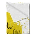 thumbnail image 2 of Saying Soft Flannel Fleece Blanket, Circular Color Splash Outspread Brushstrokes with Inspirational Words Valentines Concept, Cozy Plush for Indoor and Outdoor Use, 50" x 60", Yellow, by Ambesonne, 2 of 5