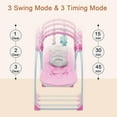 thumbnail image 3 of SLLINGLUO Folding Baby Swing, Bluetooth Infant Swing with Music and Toys, Baby Swing with 5-Point Harness, Pink, 3 of 11