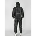 thumbnail image 3 of Raenseen Men's One Piece Jumpsuit Reflective Rainseal Waterproof Windproof Hooded Coverall Rain Coat Black 180/XXL, 3 of 8