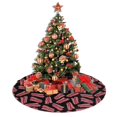thumbnail image 4 of Christmas Tree Skirt, Bacon Print Black Soft Plush Christmas Tree Decorations Indoor, Tree Skirts Mat for New Year Halloween Holiday Christmas Party Decor 48", 4 of 6