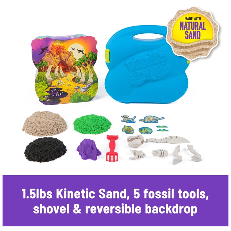 Kinetic Sand, T-Rex Dig Set, 1.5lbs, With Fossils and Tools