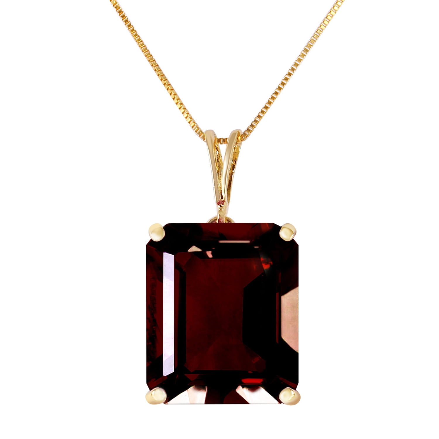 Galaxy Gold 14K Solid Gold 7.0 Carat Natural Garnet Necklace for Women - Yellow Gold Fine Jewelry