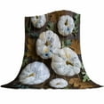 thumbnail image 5 of Throw Blanket Fleece Throw Blanket 40x50in, Pastoral Flower Leaf Texture Pumpkin Soft Lightweight Bed Blankets Autumn Plant on Wood Fuzzy Couch Blankets for All Season, 5 of 7