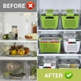 thumbnail image 4 of LUXEAR 4 Pack Vegetable Storage Containers for Fridge, Fruit Container with Lids &Removable Colander Large Fridge Organizer BPA-free for Fruit Vegetable, Berry, Meat Storage keep Fresh Longer Green, 4 of 12