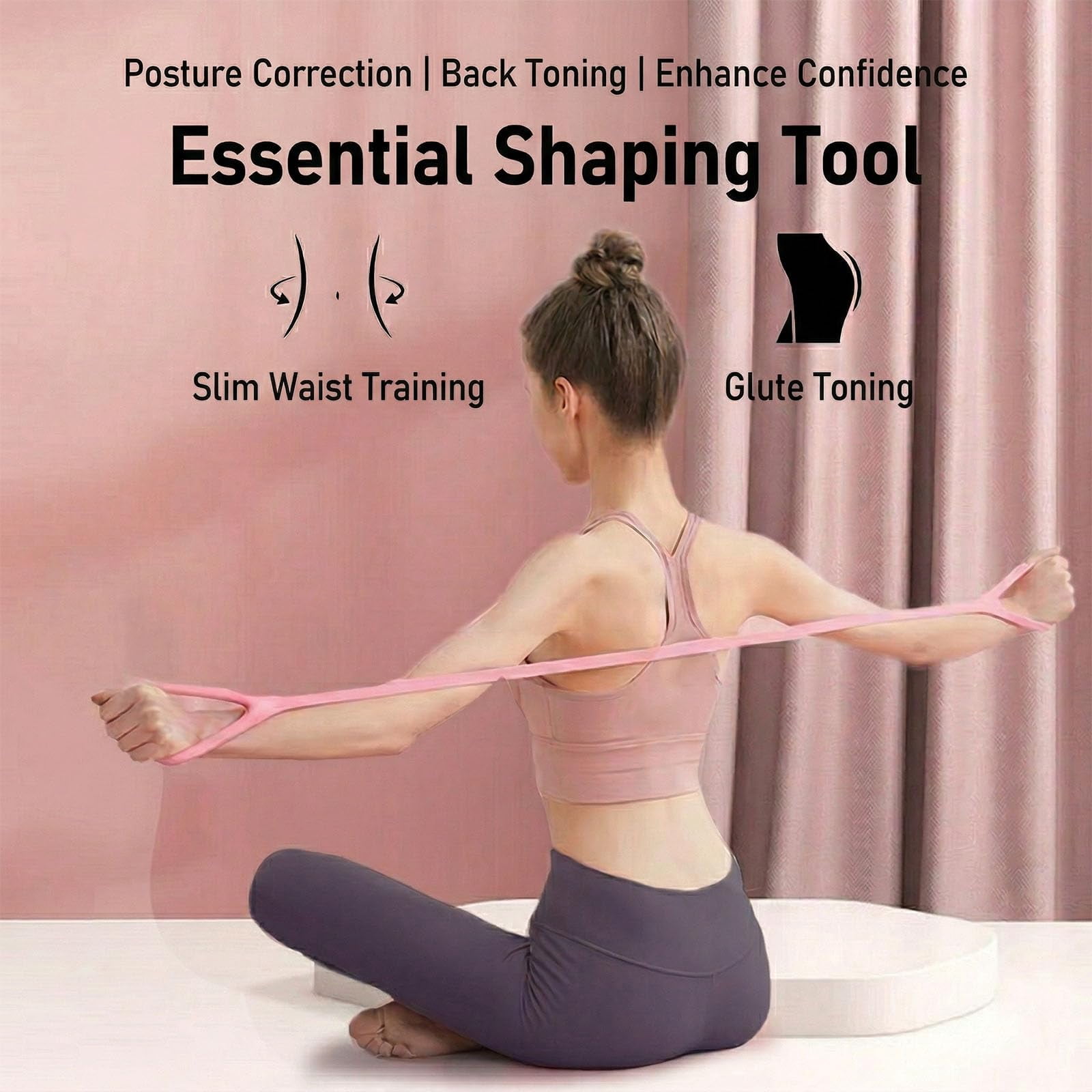 Resistance Band, 20-25 Lb Lexi Figure 8 Resistance Band with Handles, Fitness Elastic Rope, Execrise Workout for Arm, Back, Chest and Shoulder, Quick Workout for Muscle Toning