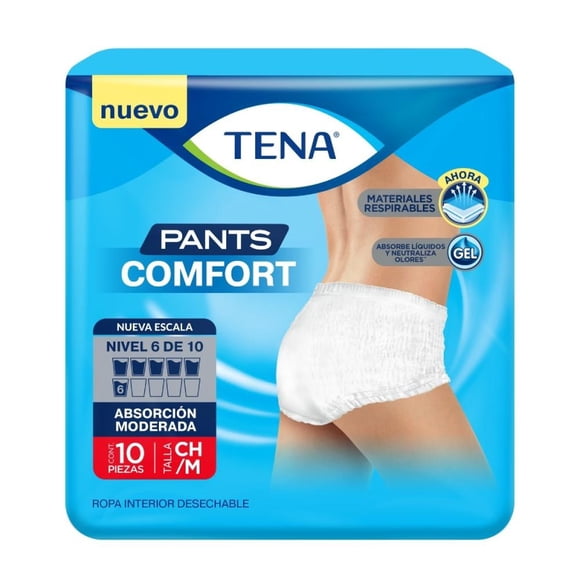 Ropa interior desechable Tena Pants Comfort talla chica/mediana 10 pzas