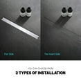 thumbnail image 6 of 24 inch Linear Shower Drain with Removable Square Hole Panel by Using Brushed 304 Stainless Steel Process, Linear Drain Equipped with Adjustable Feet and Hair Strainer, 6 of 10