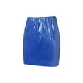 thumbnail image 2 of KOMOO Women High Waist Leather Skirt Slim Mini Pencil Skirt A-Line Office Workwear Skirt, 2 of 8