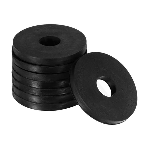 Uxcell 8pcs Rubber Spacers, 1-1/4'' OD x 3/8'' ID x 1/8'' Thickness, Round Anti Vibration Spacer Bushings, Black Flat Rubber Washers, Vibration Damping Pads for Home and Car Accessories