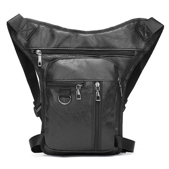Egoelife Leather Thigh Bag for Men Motorcycle Drop Leg Bag Tactical Belt Bumbag for Multi Purpose Men’s Waist Fanny Pack for Outdoor Cycling Motorcycle Riding Hiking Camping