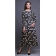 thumbnail image 2 of Bimba Floral Ladies Bishop Sleeve Round Neck Ruffle Maxi Smocked WaistÂ&nbsp;Dress-Large, 2 of 5