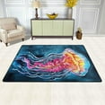 thumbnail image 2 of GZHJMY Ocean Jellyfish Non Slip Area Rug for Living Dinning Room Bedroom Kitchen, 2' x 3'(24 x 36 Inches / 60 x 90 cm), Watercolor Jellyfish Nursery Rug Floor Carpet Yoga Mat, 2 of 6