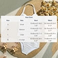 thumbnail image 3 of LEKWK Tankini Swimsuits for Women Textured Two Piece Bathing Suit Halter Neck Flower Detail Comfortable Fit Modest Beachwear Swimming Summer Vacation, 3 of 7