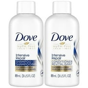 Dove Travel Essentials Shampoo And Conditioner Set  Dove Nutritive Solutions Intensive Repair For Damaged Hair, 3 Oz Ea Packaging May Vary