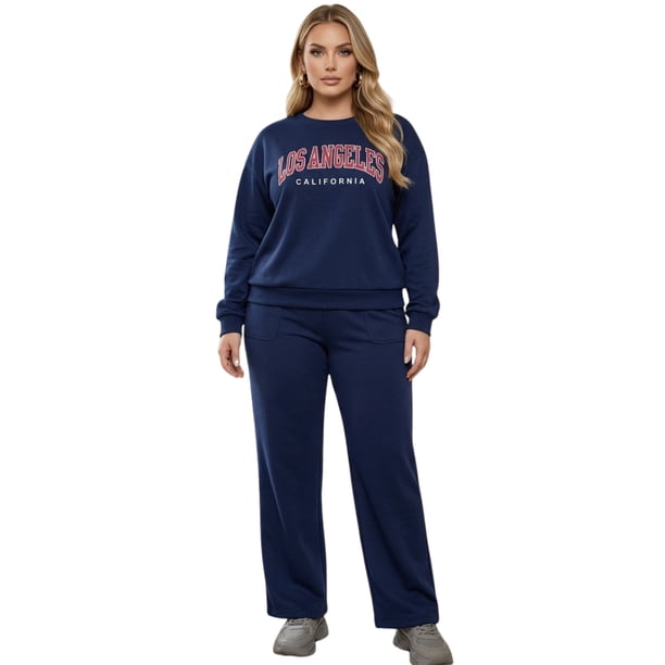 Conjunto Casual 2 Piezas Sudadera y Pants con Estilo Urbano, Cómodo y Diseño Atemporal para Mujer