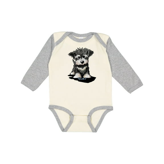 Inktastic Schnauzer Pup Boys or Girls Long Sleeve Baby Bodysuit