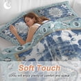 thumbnail image 5 of Blue Boho Bedding 3 Piece Duvet Cover Set Twin Size, Farmhouse Bohemian Medallion Oriental Flower Soft Microfiber Comforter Cover with Zipper Closure & Pillowcases, FadeResistant Quilt Cover, 5 of 9