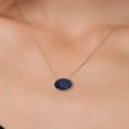 thumbnail image 3 of Gem Stone King 14K Yellow Gold Blue Sapphire Pendant Necklace | 4.50 Cttw | Gemstone September Birthstone | Oval 11X9MM | Gold Necklace for Women | With 18 inch Gold Chain, 3 of 6