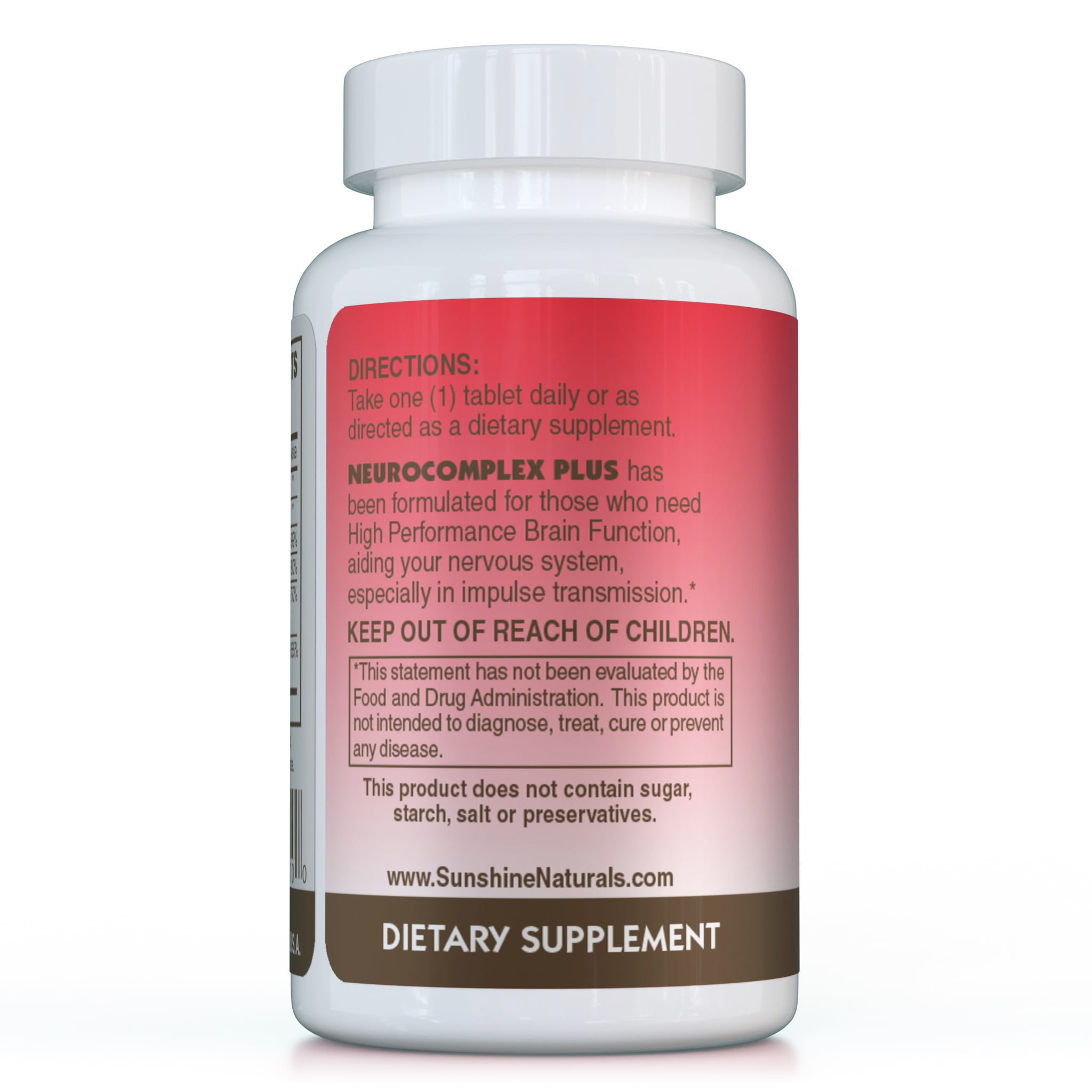 Sunshine Naturals Neurocomplex Plus Brain Booster Supplements, 100