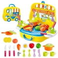 thumbnail image 1 of Mini Kitchen Pretend Play Toy Set For Kids Toddler Suitcase Cooking Set Plastic 27X9.5X25Cm, 1 of 5