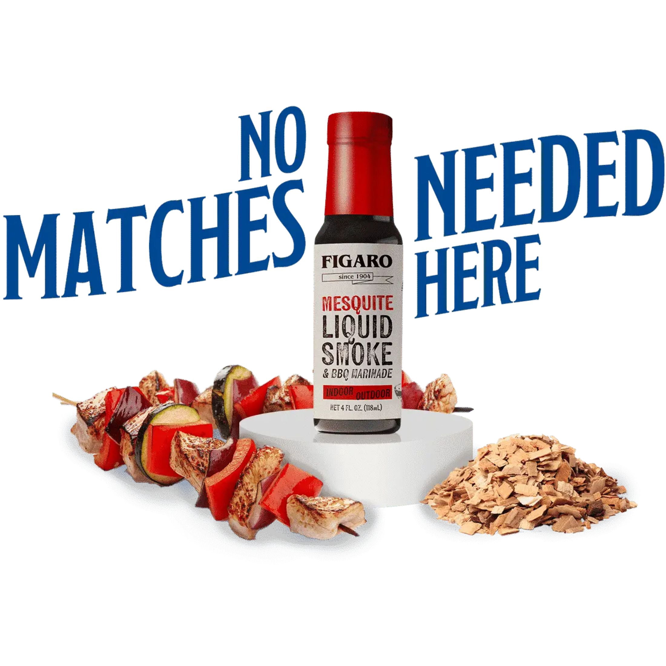 (7 pack) Figaro Mesquite Liquid Smoke & Marinade 4 fl oz, Perfect for BBQ Indoors or Outdoors