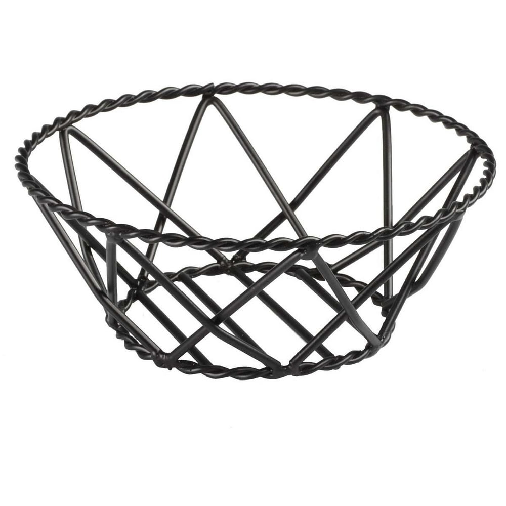 Round Bread Baskets with Braided Edges, Wire Fruit Bowls for