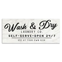Stupell Industries Self Service Laundry Typography Painting Gallery Wrapped Canvas Art Print Wall Art, 24 x 10