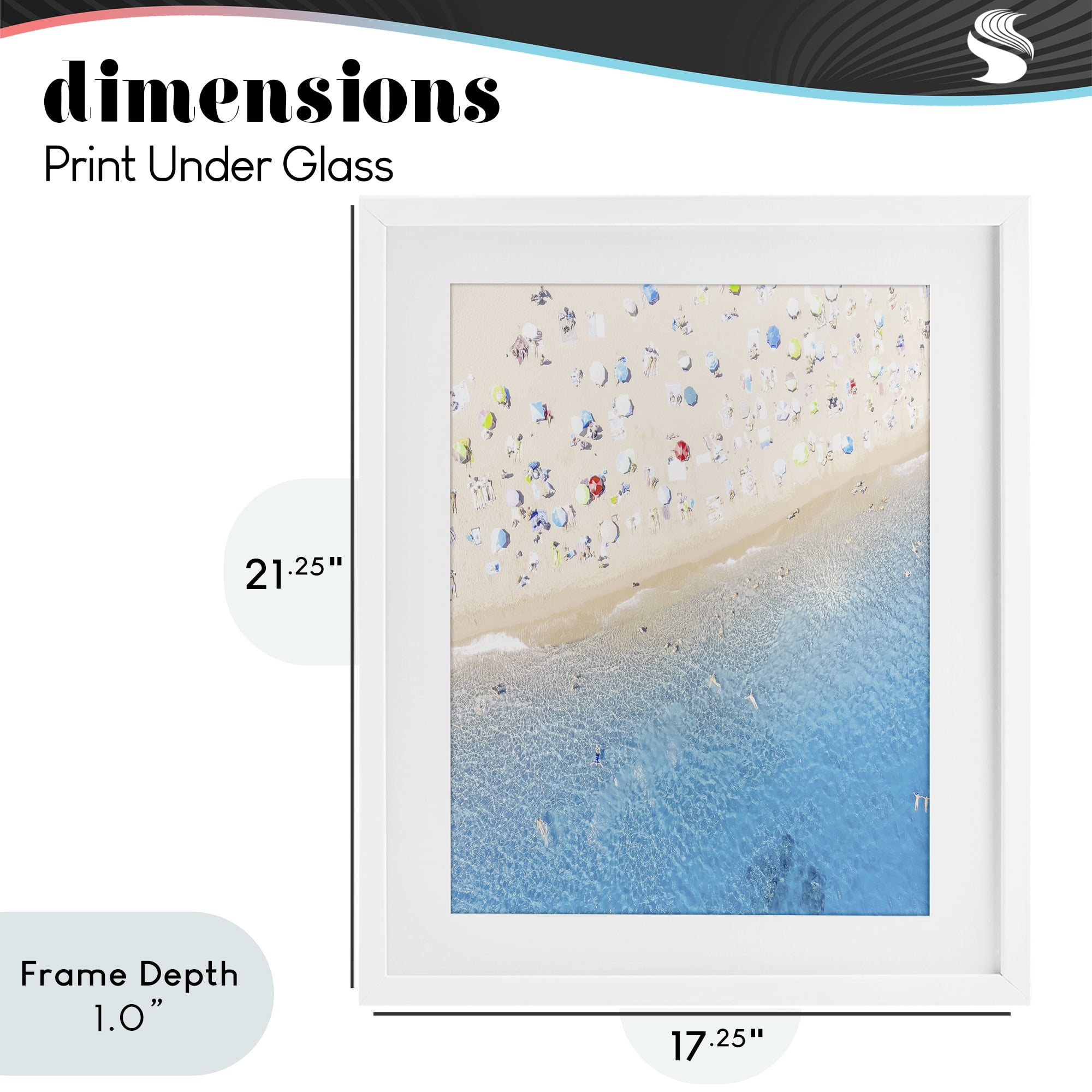 Stupell Industries Happy Beach in Summer White Framed Print Under Glass, design by Leah Straatsma