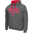 thumbnail image 2 of Men's Colosseum Charcoal Wisconsin Badgers Big & Tall Arch & Logo 2.0 Pullover Hoodie, 2 of 3