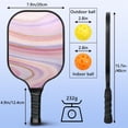 thumbnail image 5 of Pickleball Paddles Set Of 2, Fiberglass Surface, Turquoise Marble Pattern, 4 Balls & Bag, 5 of 5