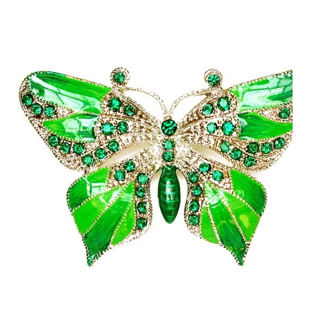 Austrian Crystal Dragonfly Pin - Faship Gorgeous Rhinestone Crystal Enamel Buterfly Pin Brooch