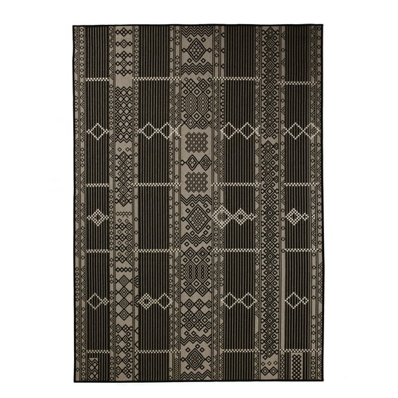 Furnish My Place Outdoor Geometric Pattern Rug - 2 ft. x 3 ft., Black