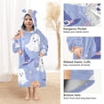 thumbnail image 3 of FORMRS Wearable Blanket Hoodie with Sleeves for Kids Cozy Flannel Sweatshirt, Blue Halloween, 3 of 7