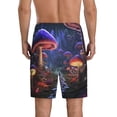 thumbnail image 4 of Lsque Jungle Path Glowing Mushrooms Mens Sleep Pajama Shorts,Short Pajama Pants, Cotton Ultra-Soft Knit-X-Large, 4 of 9