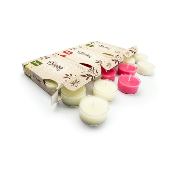 Floral Tealight Candles Variety 3 Pack - 18 Premium Scented Tea Lights - Rose Petals, Jasmine, Gardenia - Shortie's Candle Company