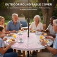 thumbnail image 3 of Round Outdoor Tablecloth with Umbrella Hole and Zipper, Pink Grey Palm Leaves Tablecloth with Elastic Waterproof, Summer Botanical Tropical Leaf Patio Table Covers for 45" - 54" Picnic Pool Tables, 3 of 9