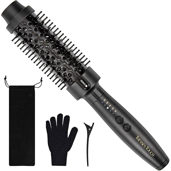 wonima11 Thermal Brush, 1.5 Inch Curling Brush, Heated Round Brush with Ionic Technology, Create Root Volume & Loose Curls, Dual Voltage for Travel, Black, Rose Gold