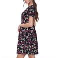 thumbnail image 2 of Rateoe Daisies Flowers Pattern Women’s Short Sleeve Dress – Casual Elegant Summer A-Line Dress for Everyday Wear, 2 of 6