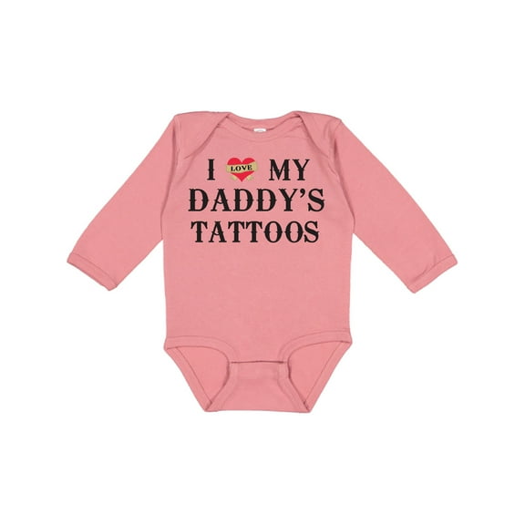 Inktastic I Love My Daddy's Tattoos Boys or Girls Long Sleeve Baby Bodysuit
