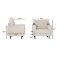 thumbnail image 1 of AKDSteel 38" Modern Single Sofa, Linen Upholstered Armrest Accent Chair With High-Density Foam For Living Room, 1 of 7