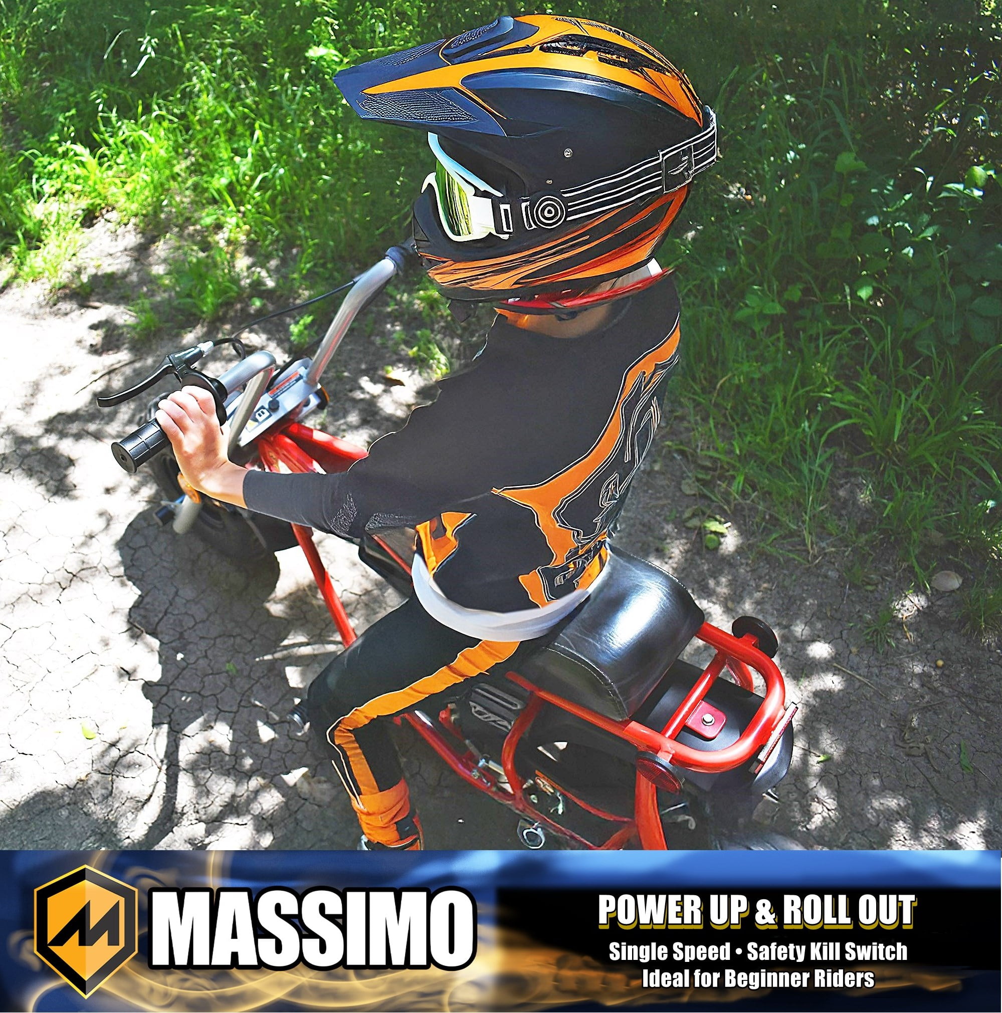 Massimo MB100 Minibike 79cc 2.5HP, Gas Powered, Trail Bike, Pocket Bike - Red