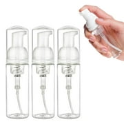 AllTopBargains 3 Clear Plastic Foamer Bottle Pump Mini Travel Size Soap Dispenser Craft 50 ML