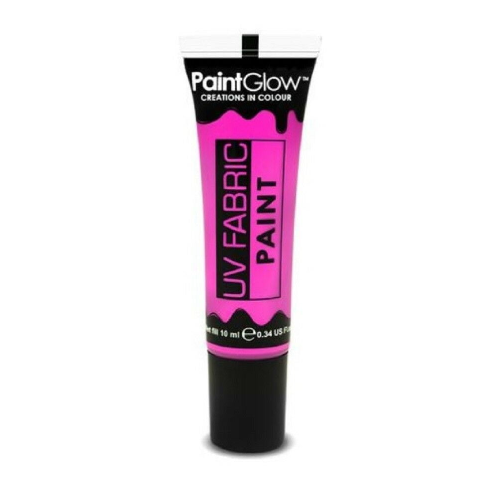 UV Neon Pink Fabric Paint Glow Make-Up Bright Festival Club Rave EDM 10ml Tube