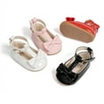 thumbnail image 2 of Bonario Baby Girls Shoes Infant Mary Jane Bowknot Soft Sole PU Leather Newborn First Walker Cirb Shoes, 2 of 8