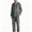 Dark Gray, variant on Mens 100% Cotton Long Sleeve Pajama Set Notch Collar Soft Button Down Loose Fit Sleep Loungewear with Pockets Dark Blue L