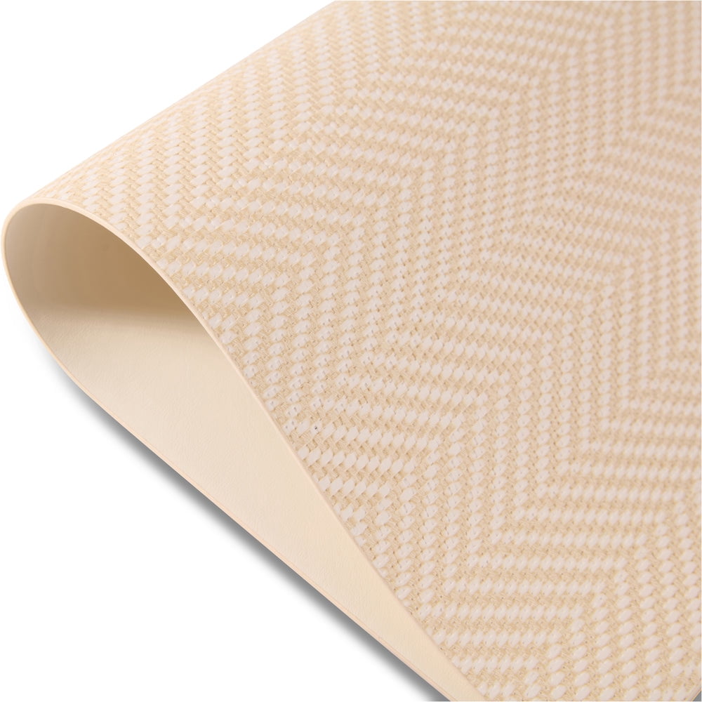 Ala Carte by Dainty Home Chevron Textured Faux Leather Placemats – Set of 4, Reversible, Non-Slip, Washable, Heat & Tear Resistant – 12x18 in Dining Table Mats