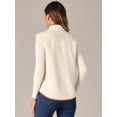 thumbnail image 4 of DARING DIVA Women's Fleece Button Down Jacket with Pockets Oversized Fuzzy Vests XS Apricot Brown, 4 of 6