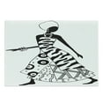 thumbnail image 1 of African Cutting Board, Woman Silhouette in Native Fashion Clothes Accessories Drawing, Decorative Tempered Glass Cutting and Serving Board, Large Size, Black and White, by Ambesonne, 1 of 1