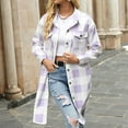 thumbnail image 5 of DailyTrove Women's Light Wash Plaid Duster Coat, Breezy Outerwear for Summer Beach Vacations & Sunset Strolls for women, 5 of 5